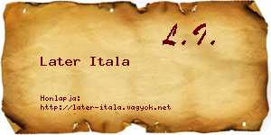 Later Itala névjegykártya